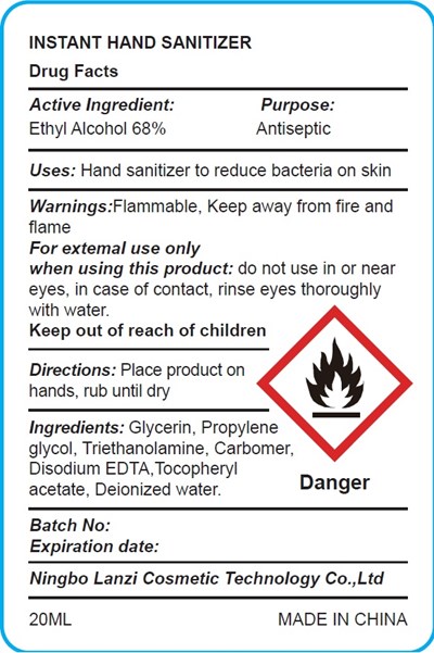 Image Description (Instant Hand Sanitizer 68 Vv 20 mL)